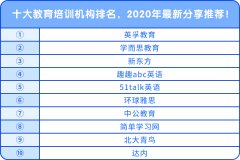 十大教育培訓(xùn)機(jī)構(gòu)排名，2020年最新分享推薦！